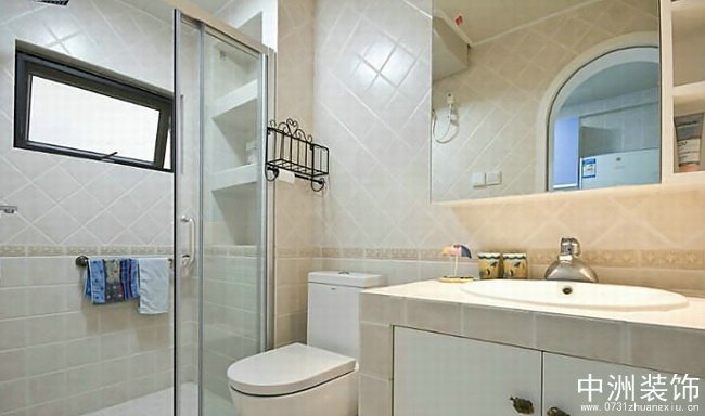 　雨花区小户型演绎地中海设计浴室装修实景图