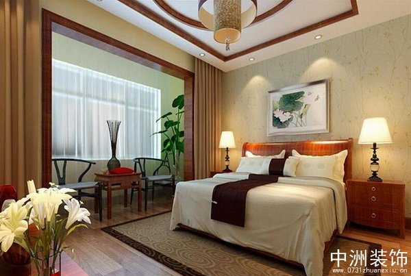 中式风格卧室装修实景效果图