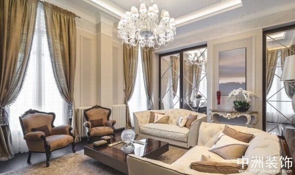 欧式古典风格设计客厅装修效果图