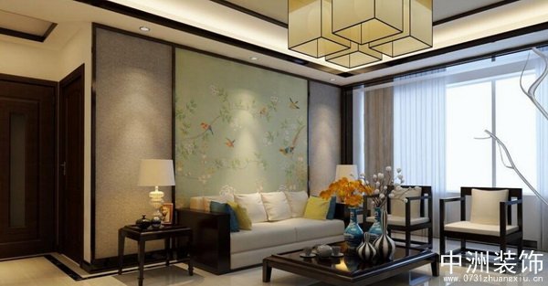 140平中式风格沙发背景墙装修效果图