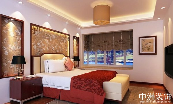 中式家装设计方案卧室效果图