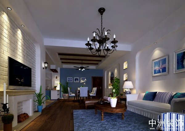 室内设计地中海风格客厅装修效果图