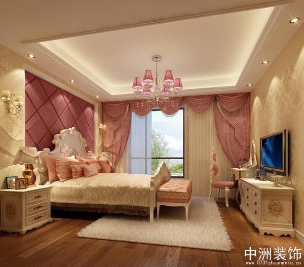 现代美式风格家装卧室效果图